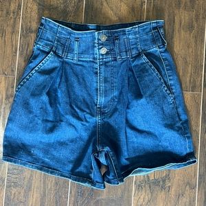 Express Paperbag Denim Shorts